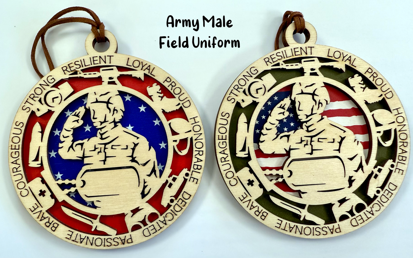 Army Tribute Layered Ornament
