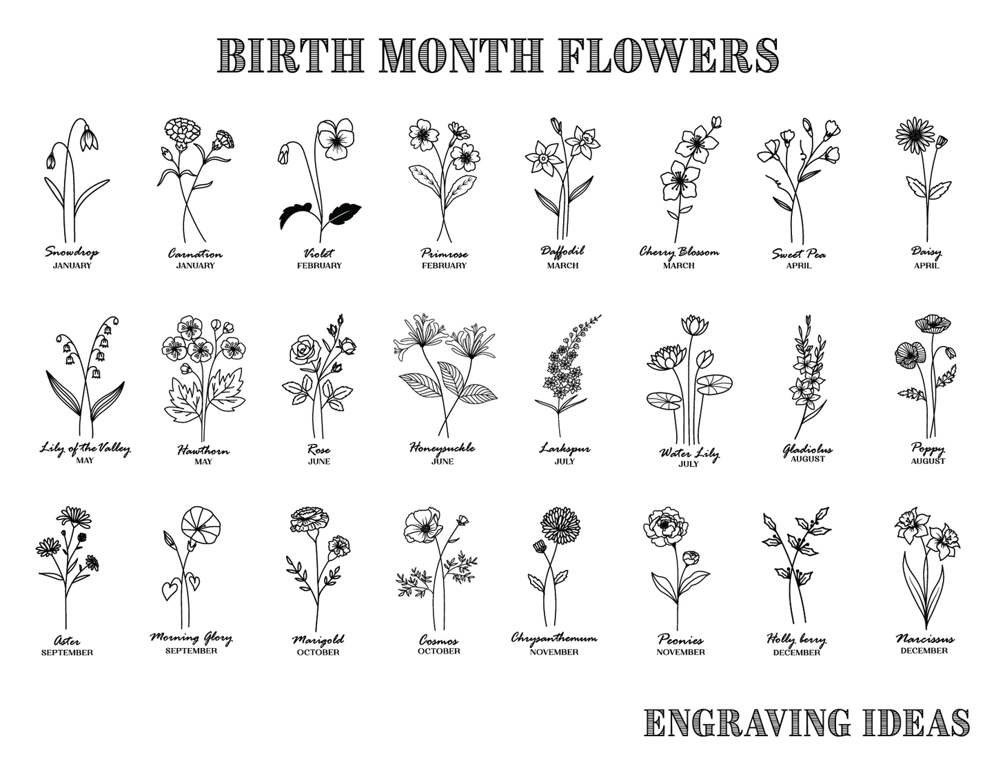 Birth Month Flower Compact Mirror
