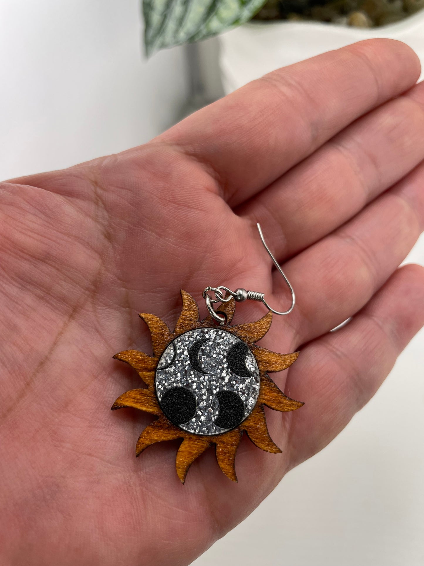 Sun & Moon Phases Inlay Earrings