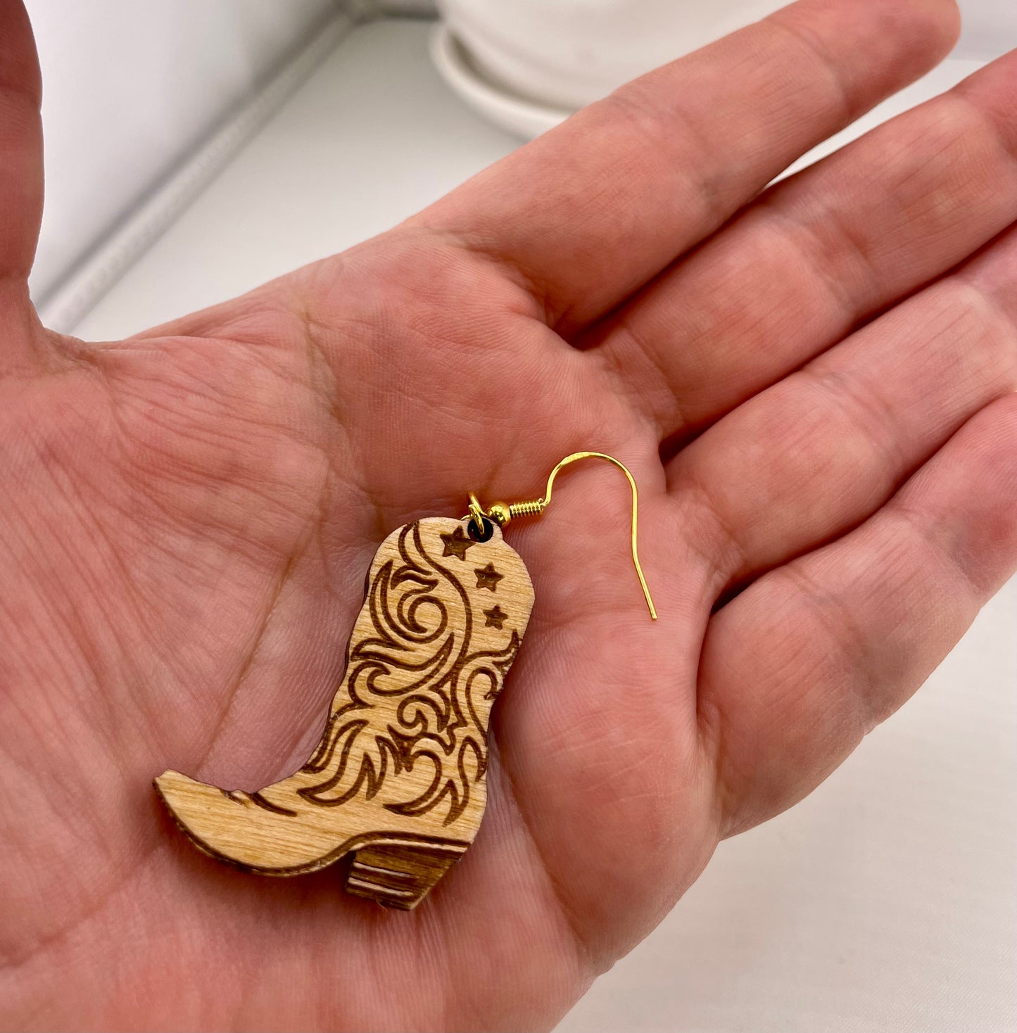 Western Cowboy Boot Dangle Earrings