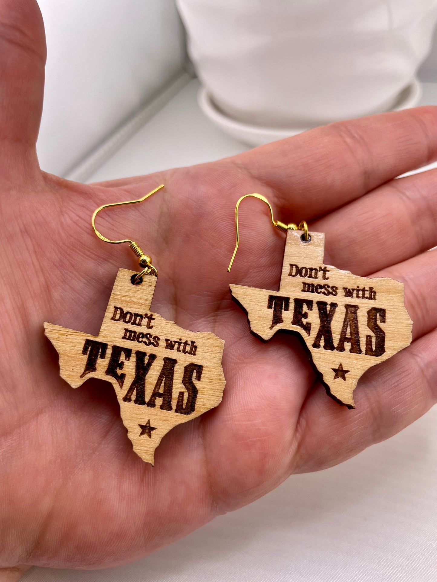Don't Mess with Texas Dangle Earrings