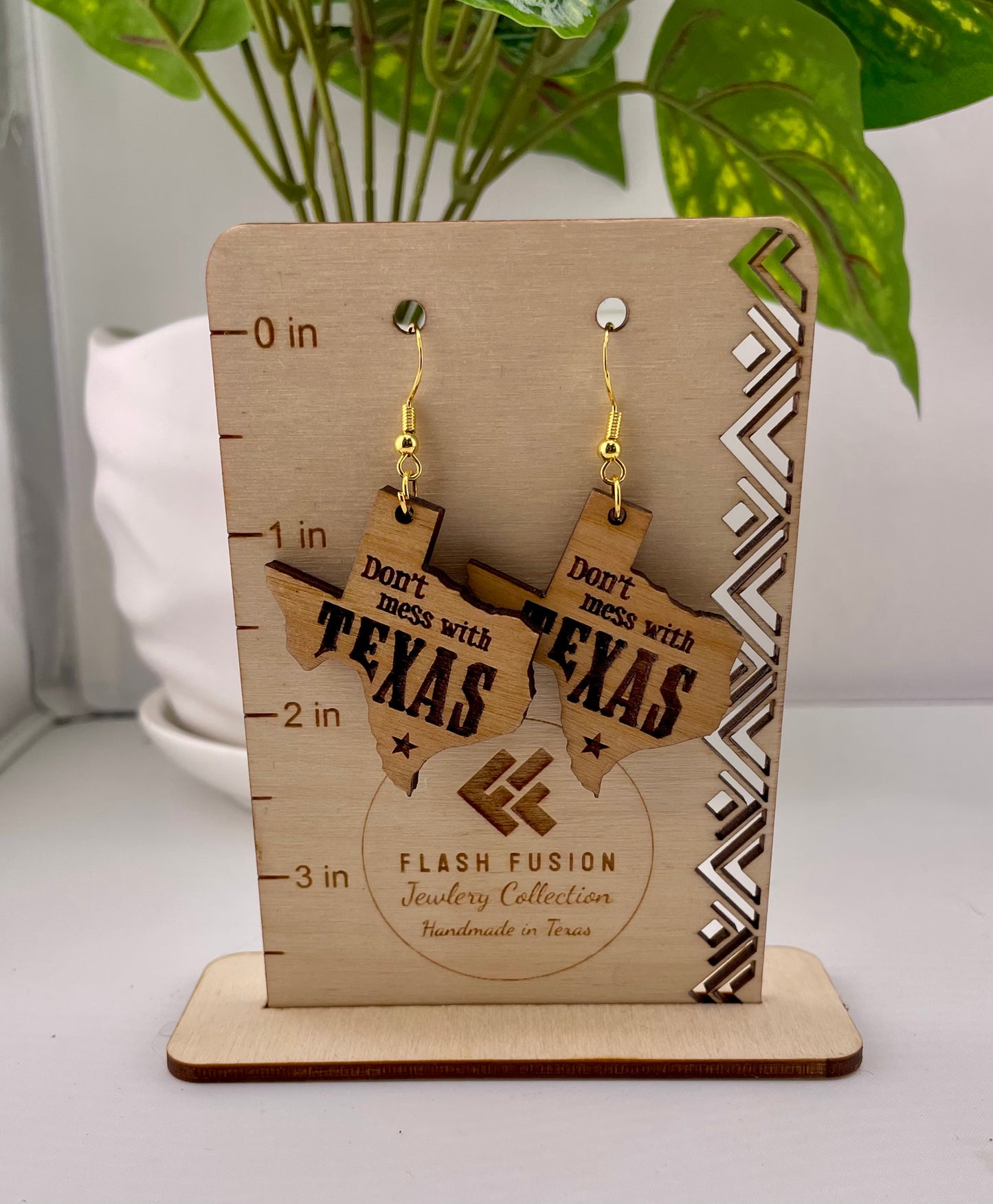 Don't Mess with Texas Dangle Earrings