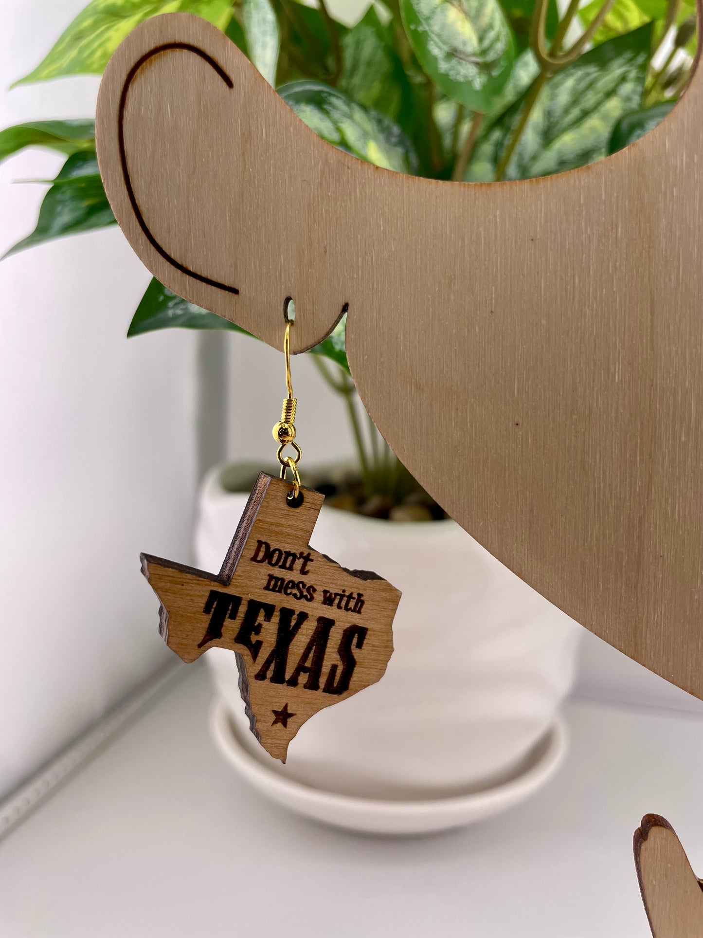 Don't Mess with Texas Dangle Earrings
