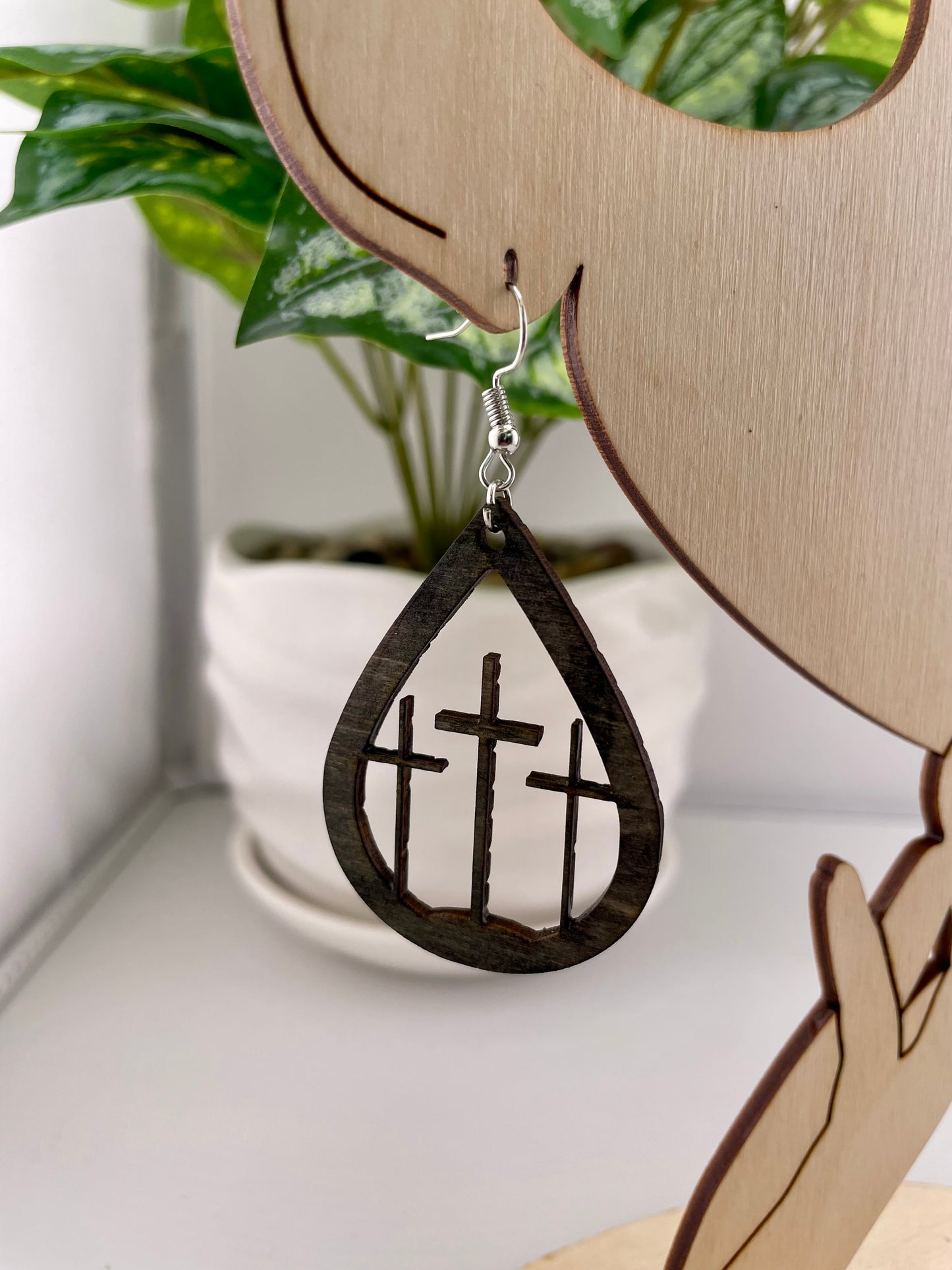 3 Holy Crosses on Calvary Earrings