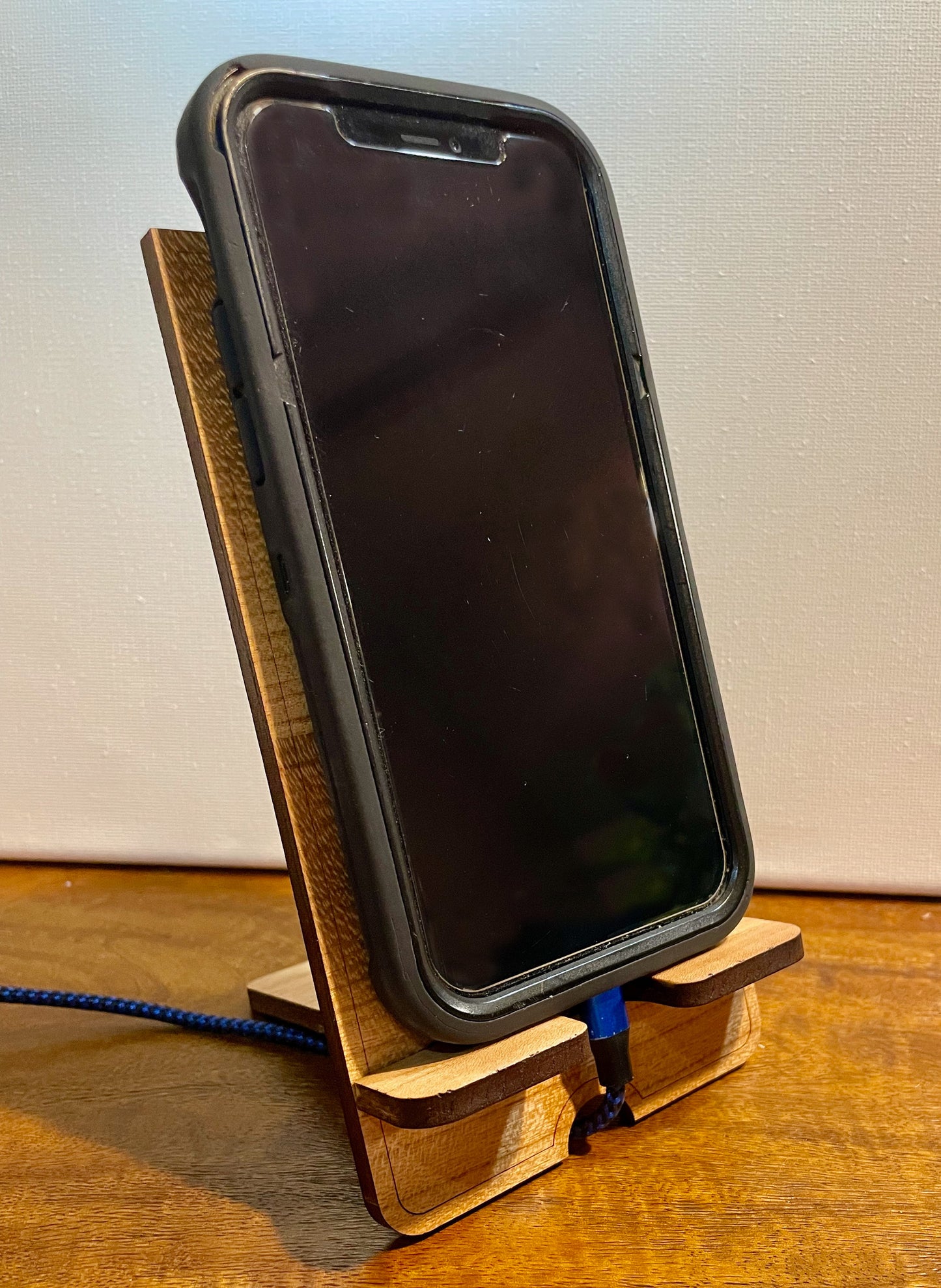 Personalized Monogram Cherry Wood Cell Phone Stands
