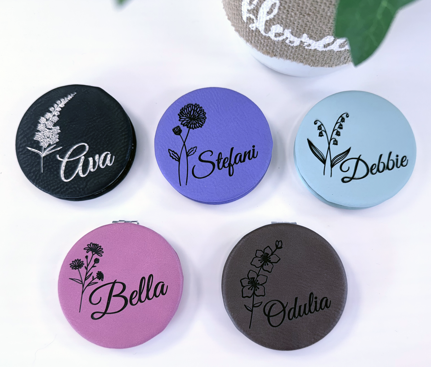 Birth Month Flower Compact Mirror