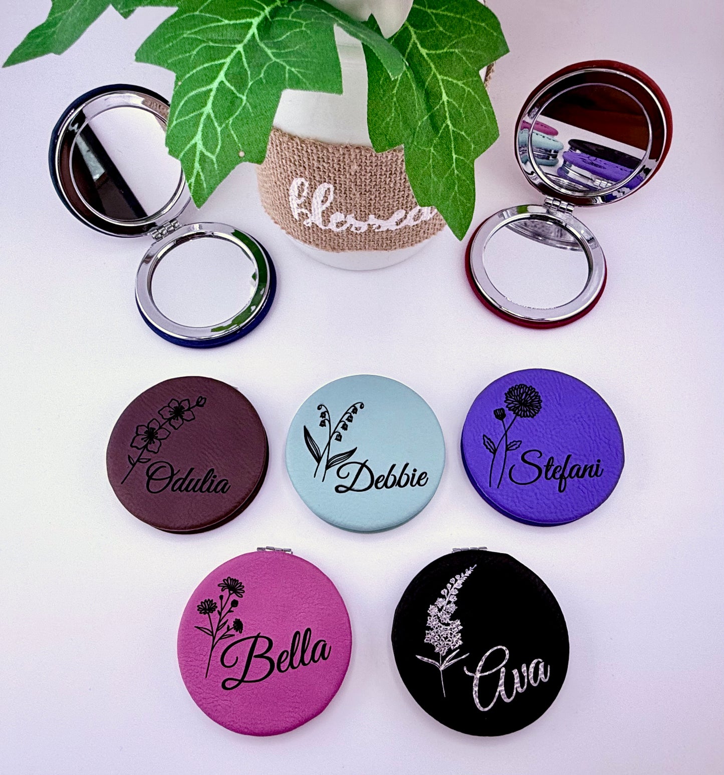 Birth Month Flower Compact Mirror
