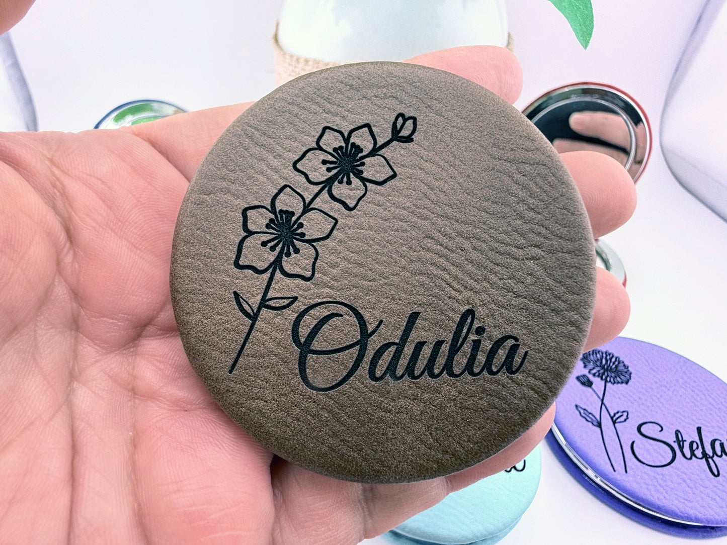 Birth Month Flower Compact Mirror