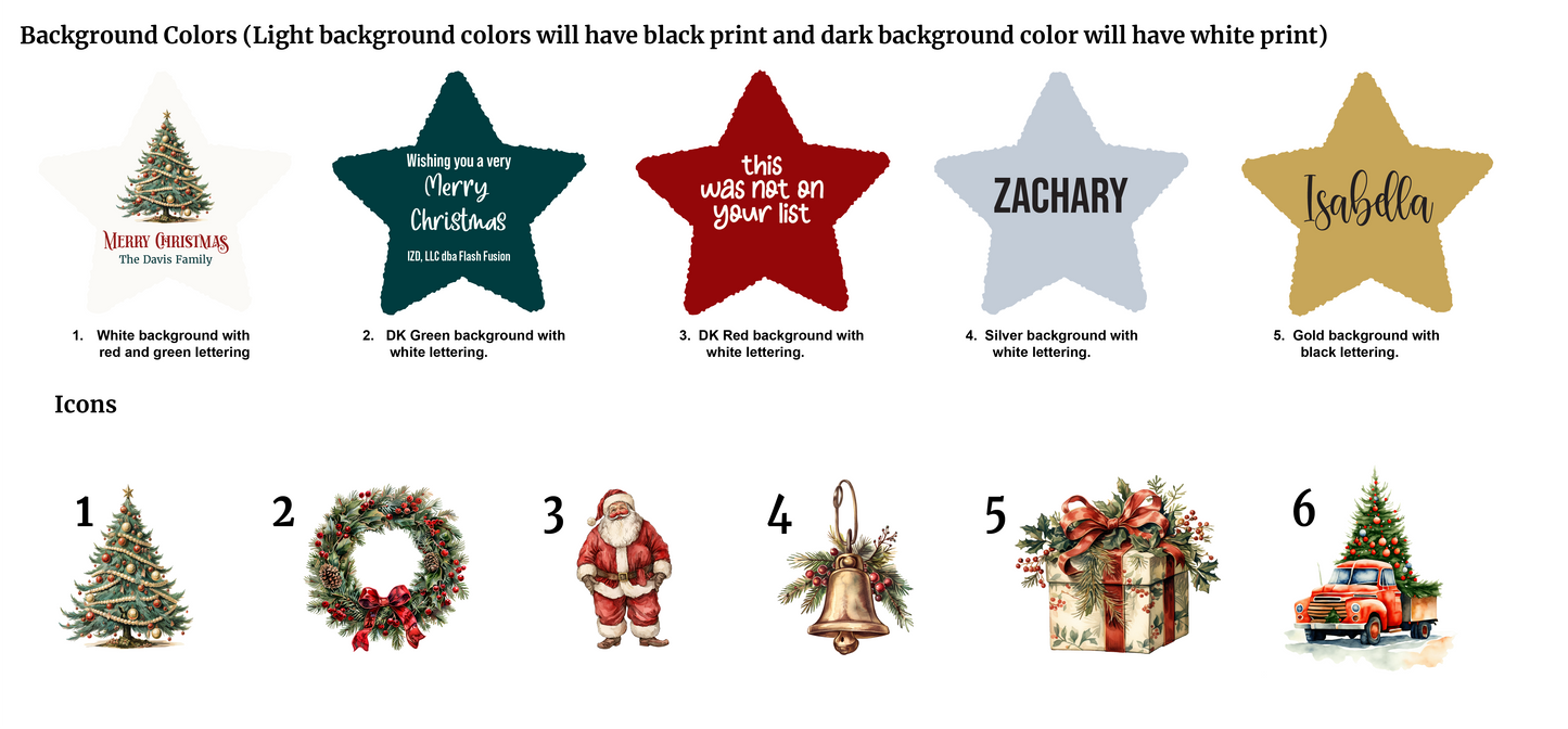 Personalized Star Shaped Ornaments