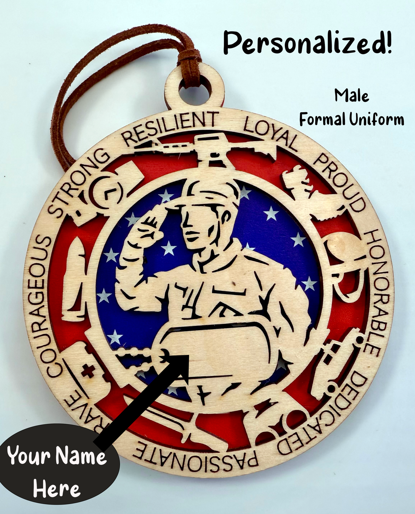 Army Tribute Layered Ornament