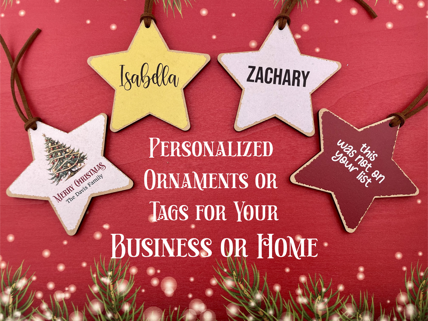 Personalized Star Shaped Ornaments
