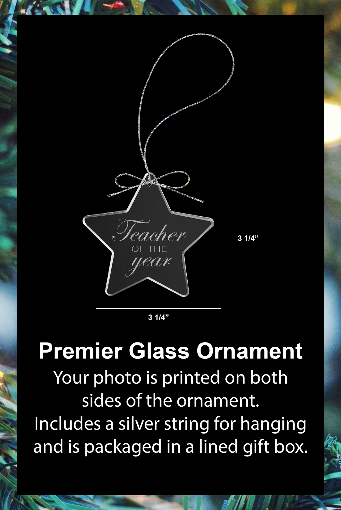 Personalized Photo Glass Ornament