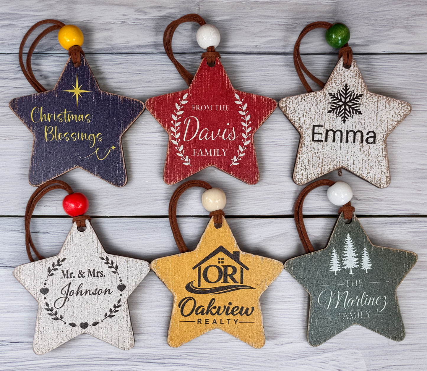 Personalized Rustic Star Ornament or Gift Tag