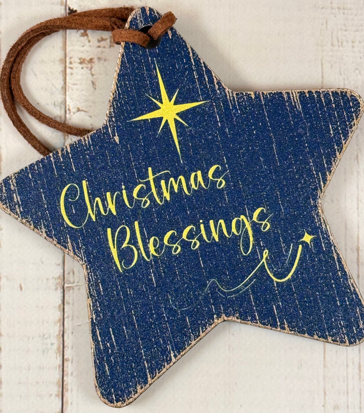 Personalized Rustic Star Ornament or Gift Tag