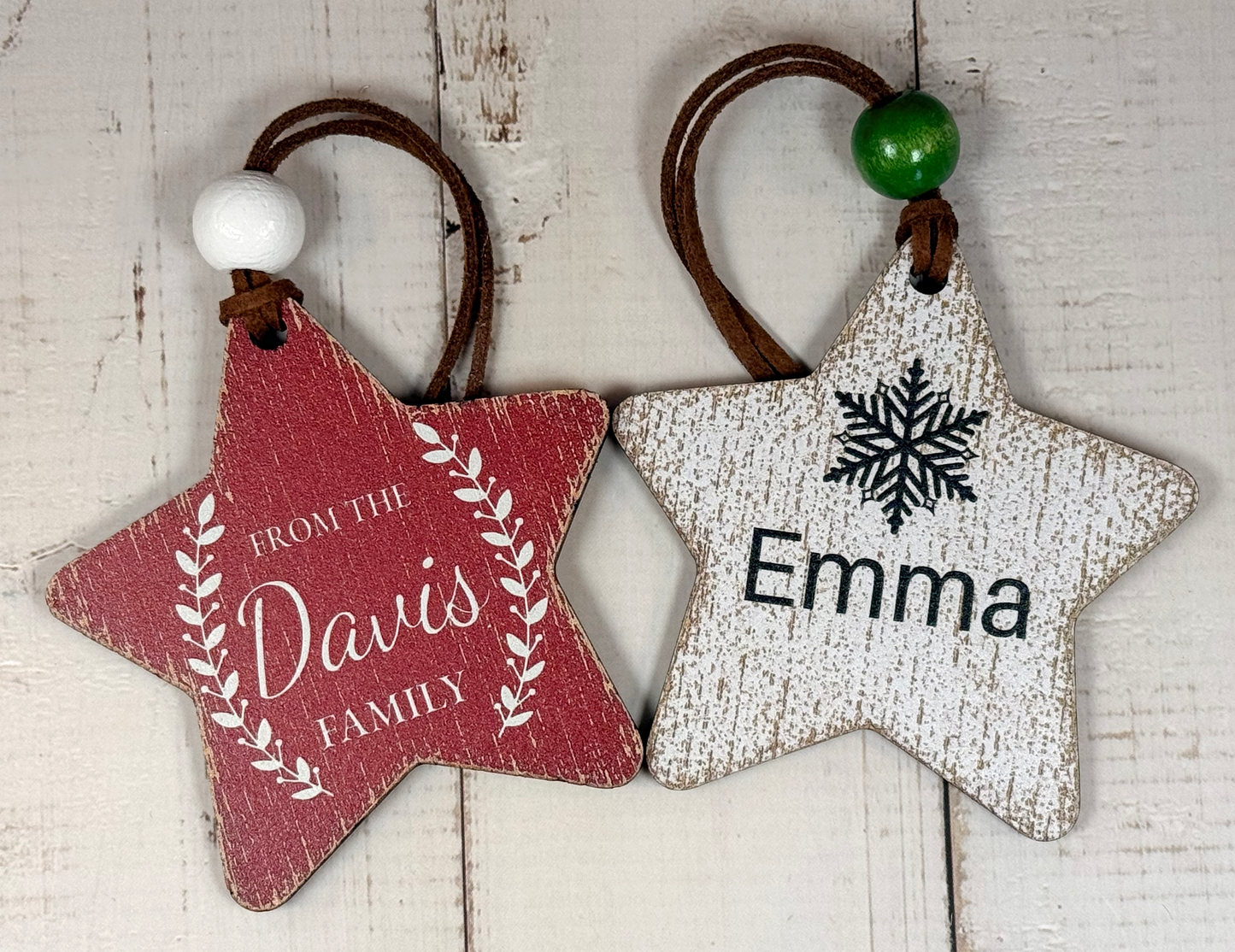 Personalized Rustic Star Ornament or Gift Tag