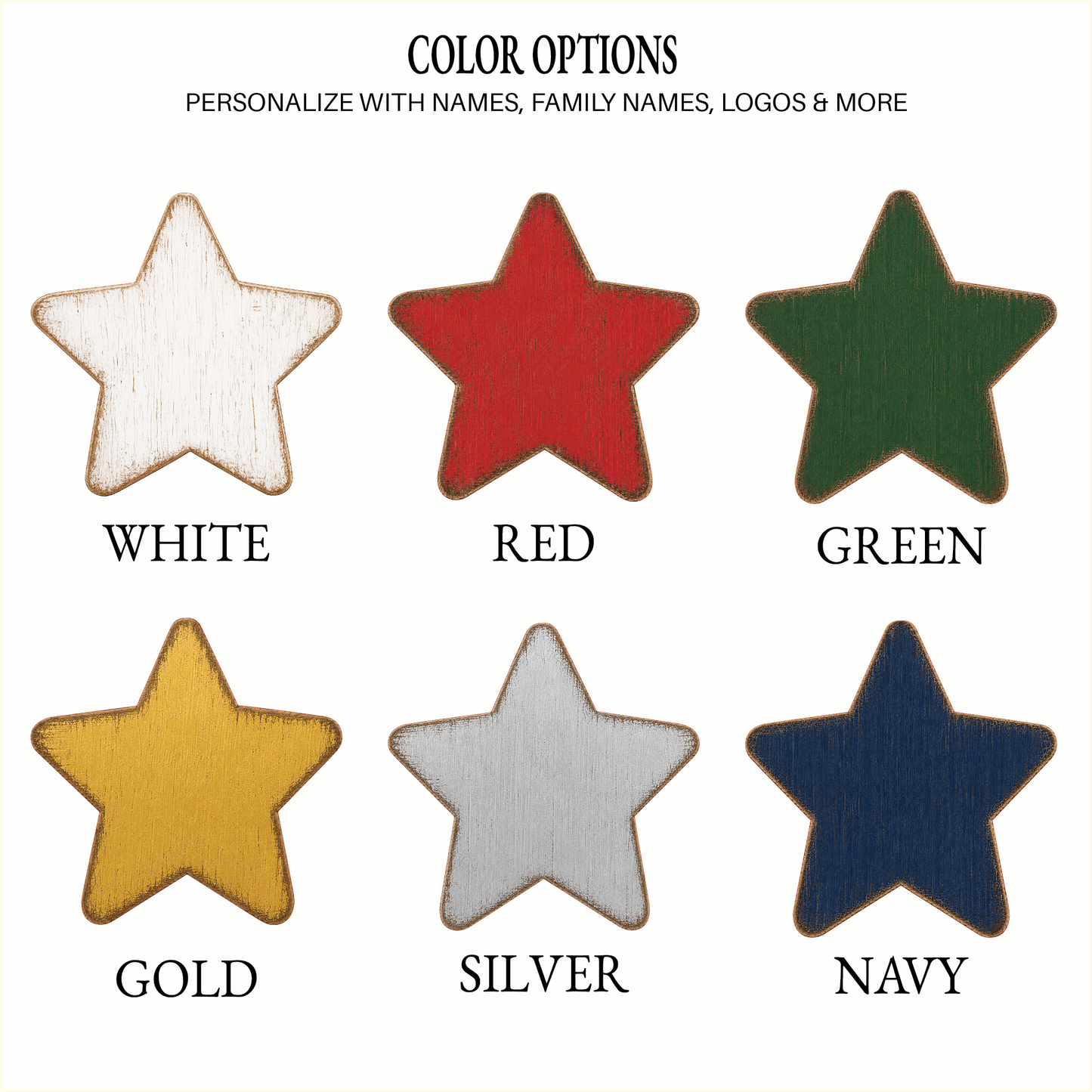 Personalized Rustic Star Ornament or Gift Tag