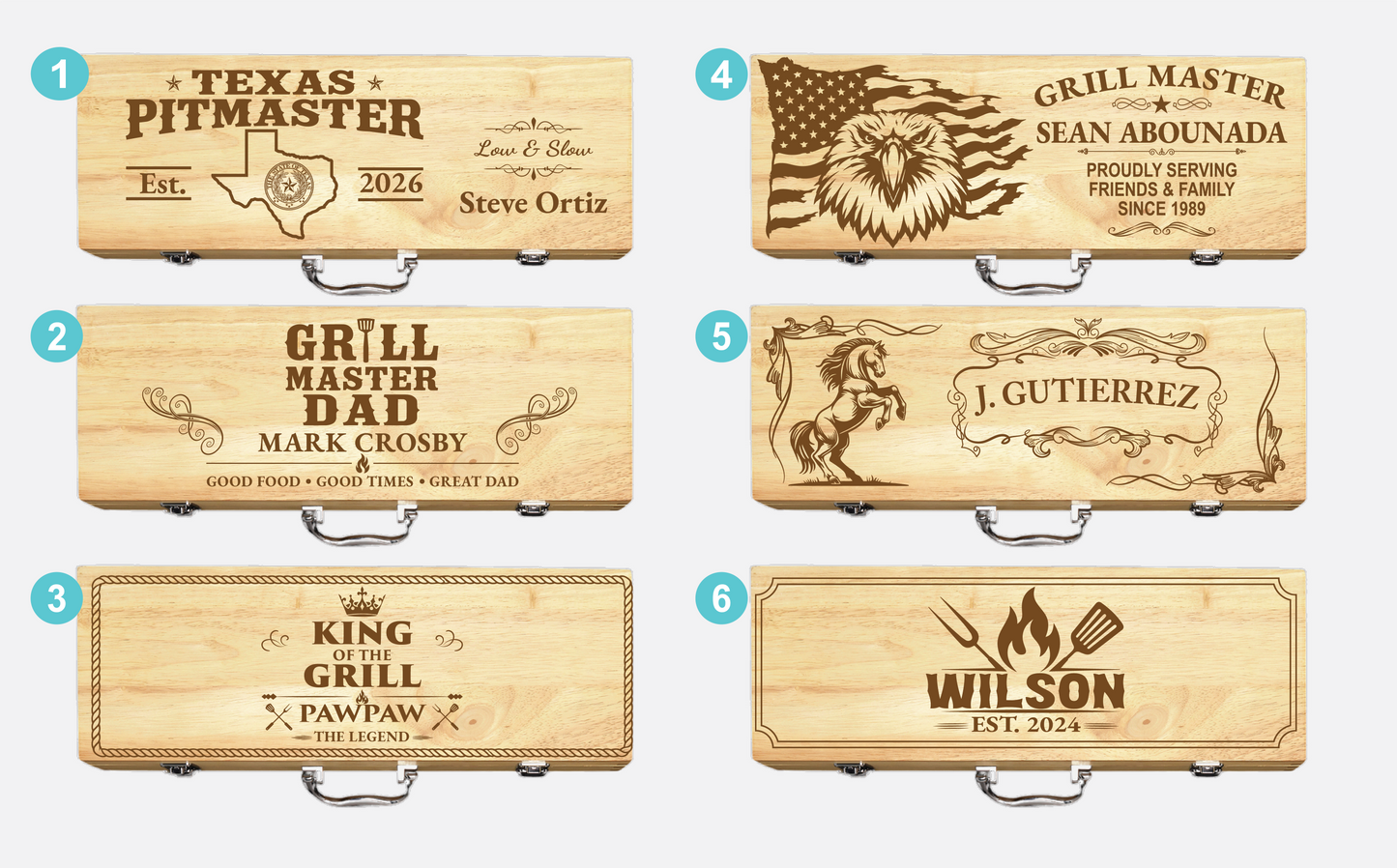 PERSONALIZED 11-PIECE BBQ SET WITH CASE