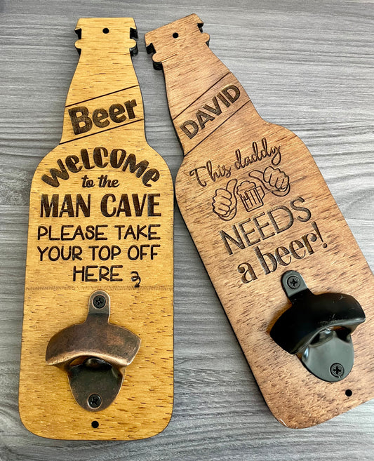 Wall Mount Beer Opener, Personalized Gift for Beer Lovers, Beer Gift